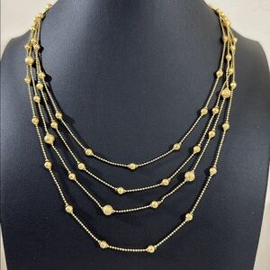 Premier Designs Four Strand Layered Gold Ball Chain Necklace